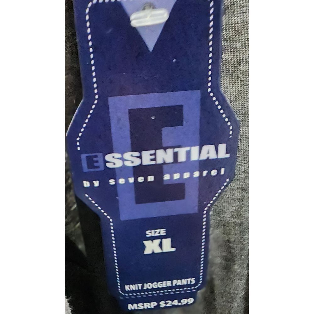 Essential Men's Knit Jogger Pants Comfortable Cotton‎ Blend Loungewear XL Gray - Picture 4 of 5